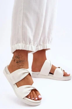 Damskie Płaskie Klapki Big Star LL274A121 Białe