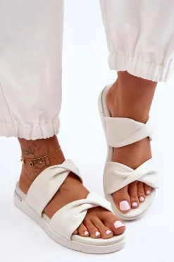 Damskie Płaskie Klapki Big Star LL274A121 Białe