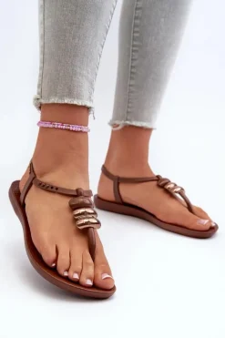 Damskie Płaskie Sandały Japonki 83507 Ipanema Class Blown Up Sandal Fem Brązowe