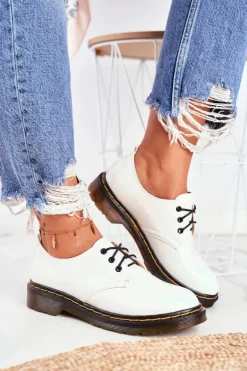 Damskie Półbuty Lakierowane Białe Do It Better!