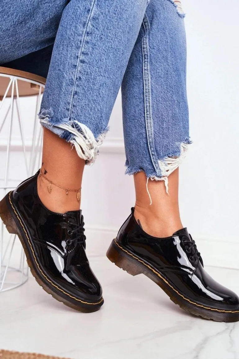 Damskie Półbuty Lakierowane Czarne Do It Better!