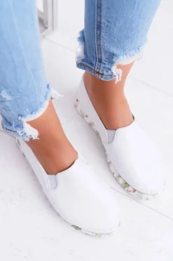 Damskie Półbuty Maciejka Wsuwane Skórzane Białe 03512-11