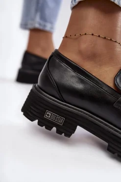 Damskie Półbuty Skórzane Big Star KK274498 Czarne