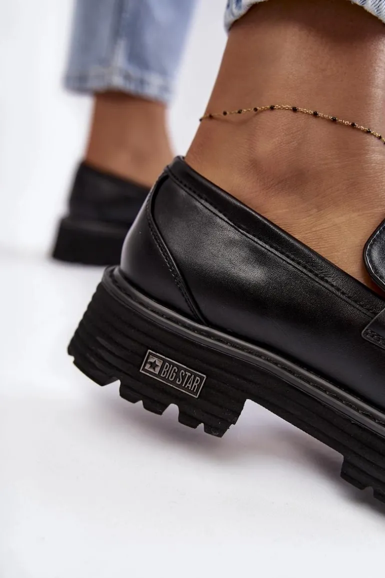 Damskie Półbuty Skórzane Big Star KK274498 Czarne