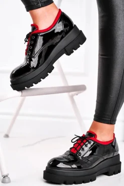 Damskie Półbuty Skórzane Visconi Czarne 7427936