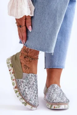 Damskie Półbuty Wsuwane Skórzane Maciejka 03512-51 Zielone