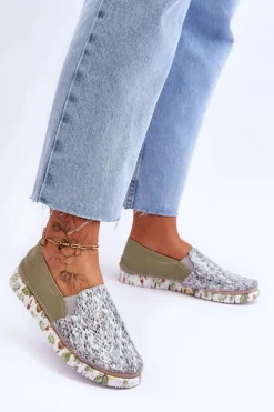 Damskie Półbuty Wsuwane Skórzane Maciejka 03512-51 Zielone