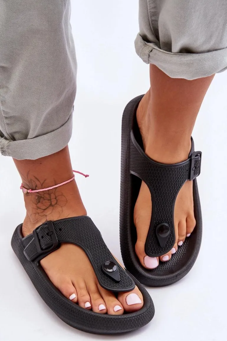 Damskie Piankowe Japonki Czarne Apolla