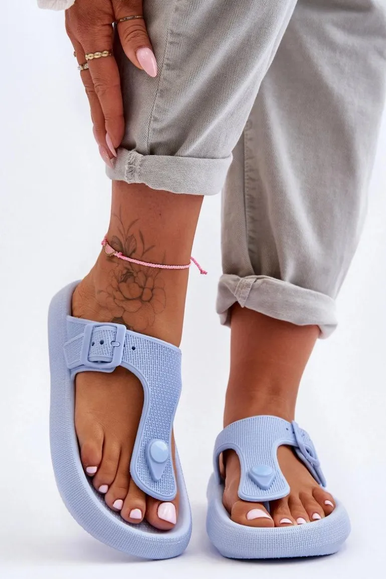 Damskie Piankowe Japonki Niebieskie Apolla