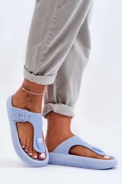 Damskie Piankowe Japonki Niebieskie Apolla