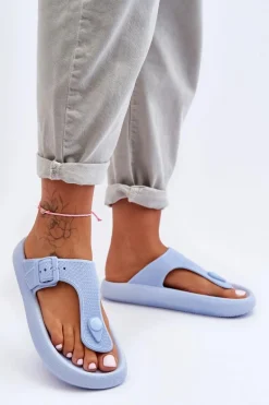 Damskie Piankowe Japonki Niebieskie Apolla