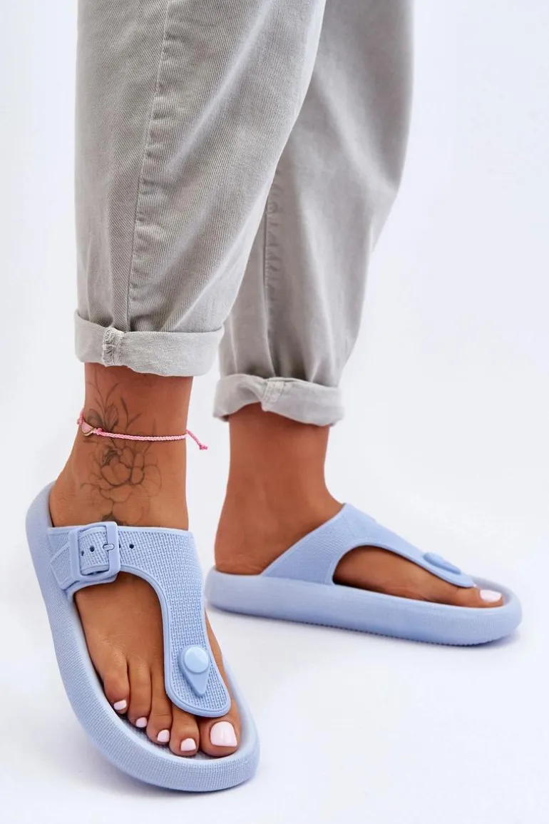 Damskie Piankowe Japonki Niebieskie Apolla