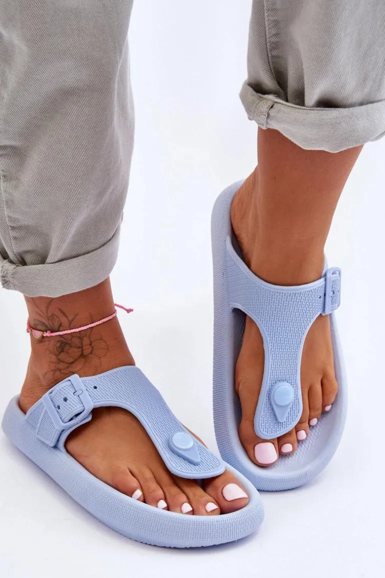 Damskie Piankowe Japonki Niebieskie Apolla