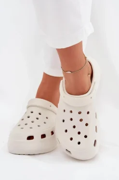 Damskie Piankowe Klapki Białe Elisra