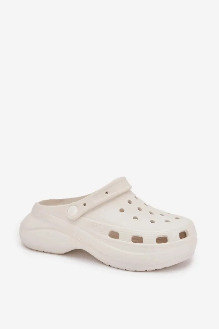 Damskie Piankowe Klapki Białe Elisra