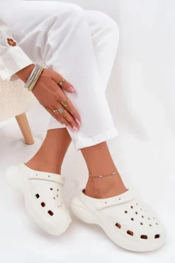 Damskie Piankowe Klapki Białe Elisra