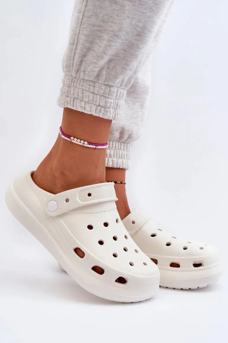 Damskie Piankowe Klapki Białe Ilariana