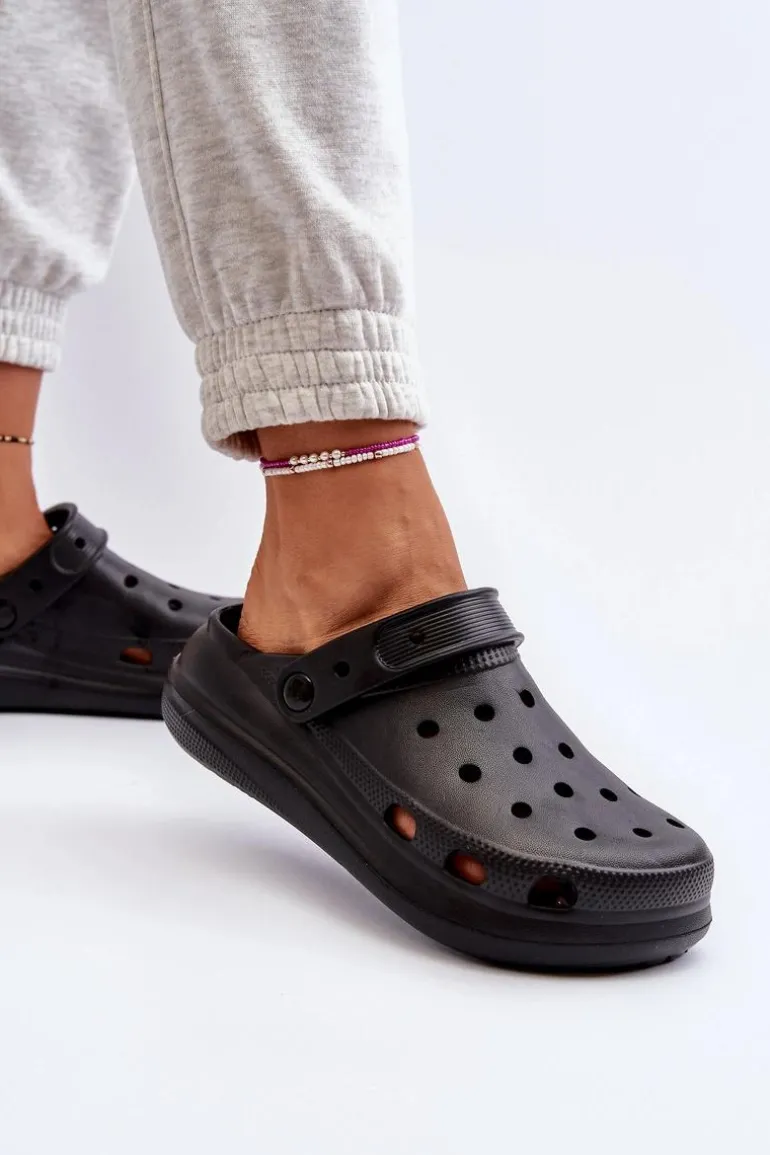 Damskie Piankowe Klapki Czarne Ilariana