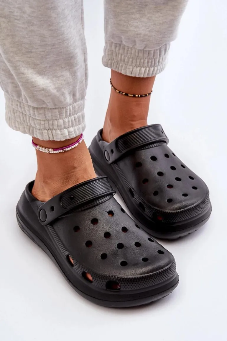 Damskie Piankowe Klapki Czarne Ilariana