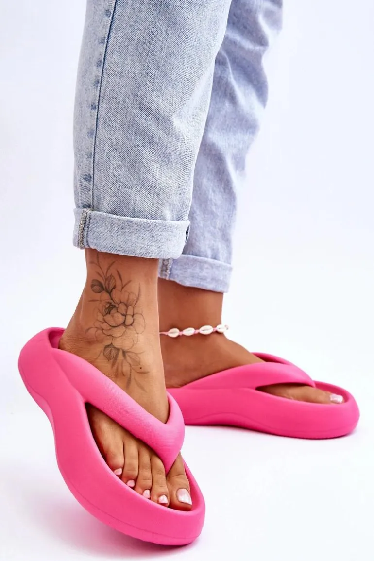 Damskie Piankowe Klapki Japonki Różowe Roux