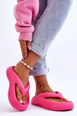 Damskie Piankowe Klapki Japonki Różowe Roux