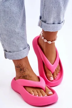 Damskie Piankowe Klapki Japonki Różowe Roux