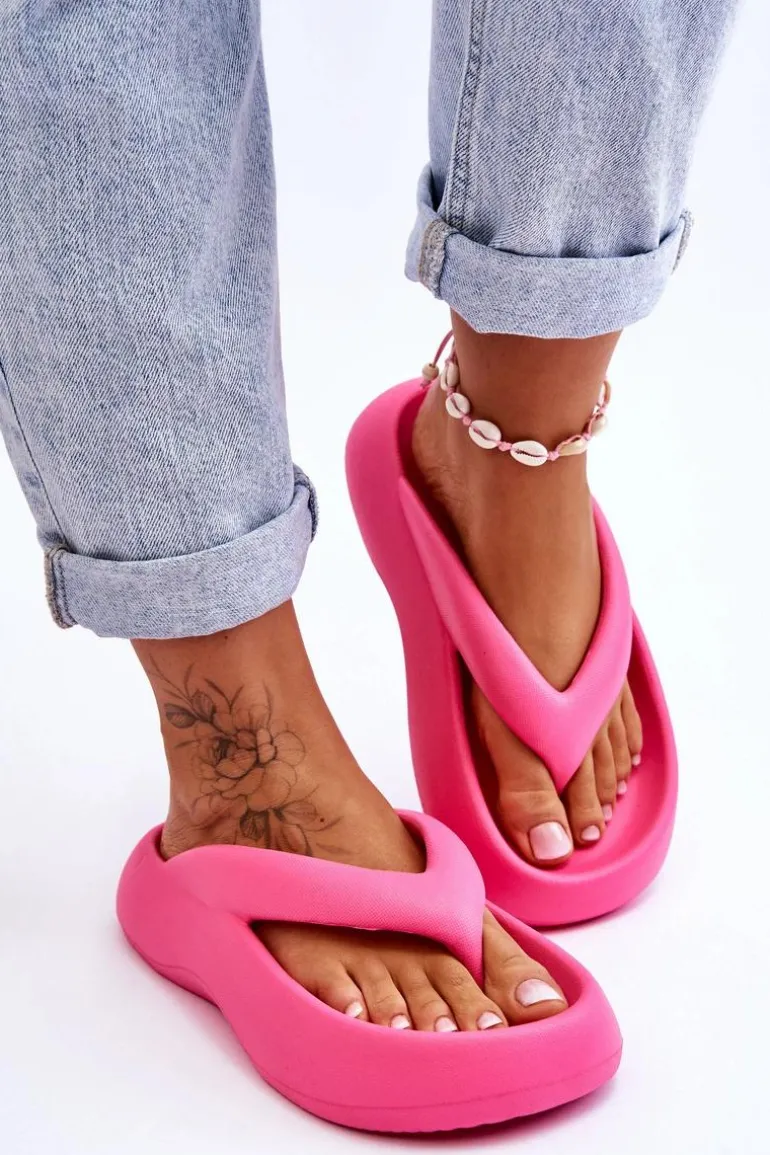 Damskie Piankowe Klapki Japonki Różowe Roux