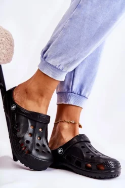 Damskie Piankowe Klapki Kroksy EVA Czarne