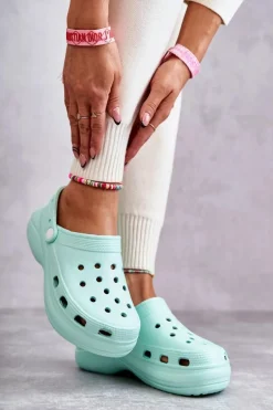 Damskie Piankowe Klapki Kroksy Miętowe Coline