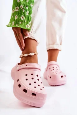 Damskie Piankowe Klapki Kroksy Różowe Coline