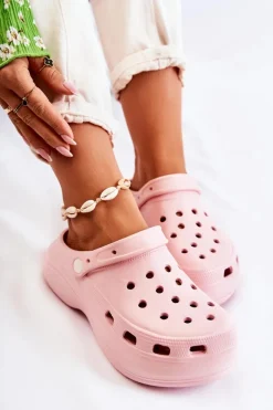 Damskie Piankowe Klapki Kroksy Różowe Coline