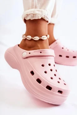 Damskie Piankowe Klapki Kroksy Różowe Coline