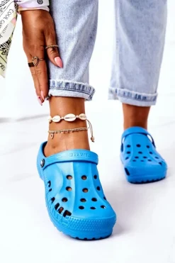 Damskie Piankowe Klapki Kroksy EVA Niebieskie