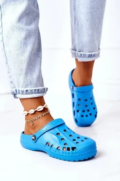 Damskie Piankowe Klapki Kroksy EVA Niebieskie