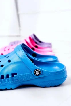 Damskie Piankowe Klapki Kroksy EVA Niebieskie