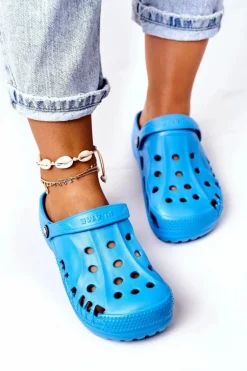 Damskie Piankowe Klapki Kroksy EVA Niebieskie