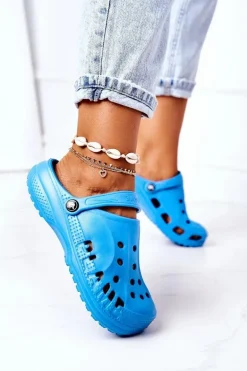 Damskie Piankowe Klapki Kroksy EVA Niebieskie