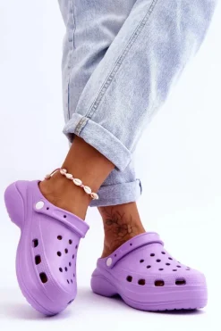 Damskie Piankowe Klapki Kroksy Fioletowe Coline