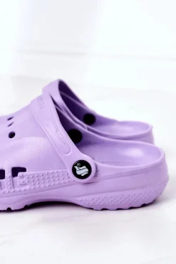 Damskie Piankowe Klapki Kroksy EVA Fioletowe