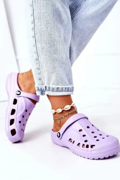 Damskie Piankowe Klapki Kroksy EVA Fioletowe