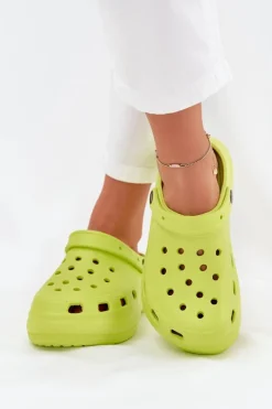 Damskie Piankowe Klapki Limonkowe Elisra