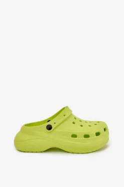 Damskie Piankowe Klapki Limonkowe Elisra