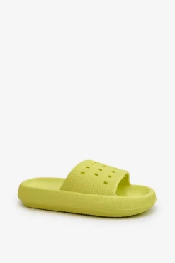 Damskie Piankowe Klapki Na Grubej Podeszwie Limonka Beula