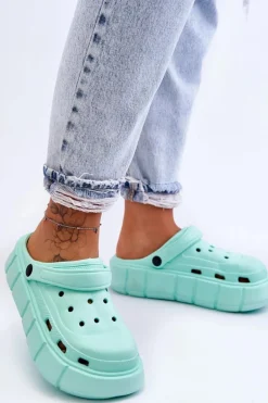 Damskie Piankowe Klapki Na Platformie Miętowe Beckett
