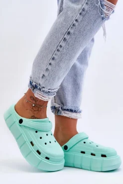Damskie Piankowe Klapki Na Platformie Miętowe Beckett