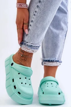 Damskie Piankowe Klapki Na Platformie Miętowe Beckett