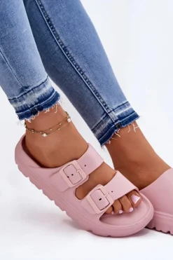 Damskie Piankowe Klapki Na Platformie Różowe Melorea