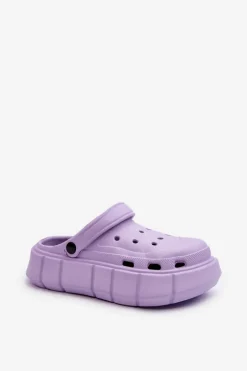 Damskie Piankowe Klapki Na Platformie Fioletowe Beckett