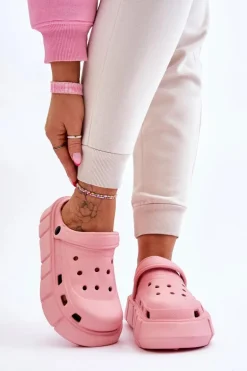 Damskie Piankowe Klapki Na Platformie Różowe Beckett