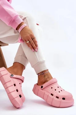 Damskie Piankowe Klapki Na Platformie Różowe Beckett